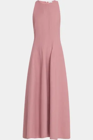 Brunello Cucinelli Sleeveless Linen Shaped Midi Dress