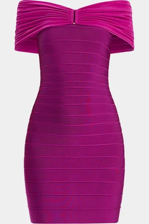 Hervé Léger Celine Off-The-Shoulder Bandage Mini Dress