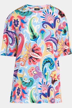 Etro Artwork-Print Short-Sleeve Viscose Jersey T-Shirt