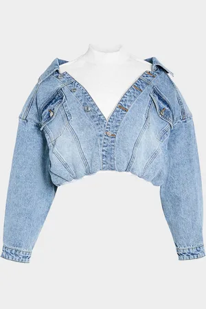 SER.O.YA Caroline Cropped Mixed-Media Jacket