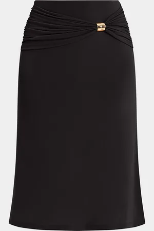 Hervé Léger Valentina Drape Midi Skirt