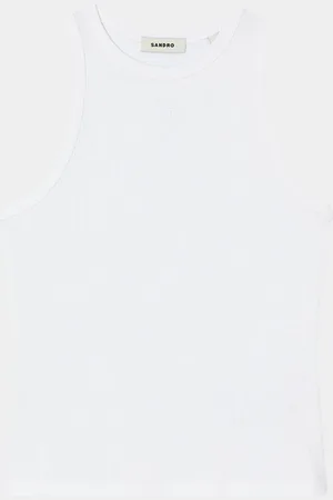 Sandro Basics Ribbed Cotton Tank Top