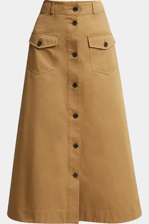 Saint Laurent Button Down Midi Skirt