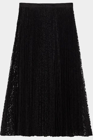 THEORY Leopard Lace Sunburst Midi Skirt