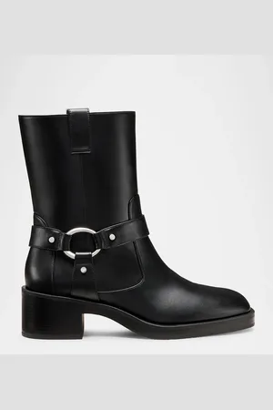 Stuart Weitzman Jax Harness Leather Moto Booties