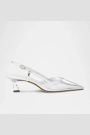 Stuart Weitzman Vinnie Metallic Kitten Slingback Pumps