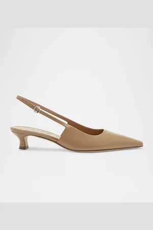 Aeyde Catrina Leather Kitten-Heel Slingback Pumps