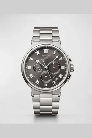 Breguet 42mm Marine Titanium Chronograph Watch w/ Bracelet Strap, Brown