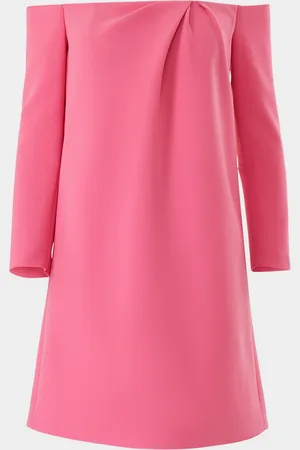 Carolina Herrera Off-The-Shoulder 3/4-Sleeve Mini Dress