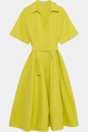 Simkhai Deanna Short-Sleeve Belted Midi Dress