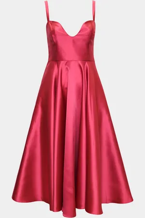 Hutch Lonnie Smocked Sweetheart Plunge Midi Dress