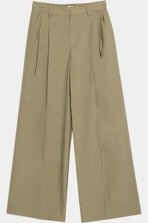 Brunello Cucinelli Techno Cotton Poplin Pleated Wide-Leg Sartorial Pants