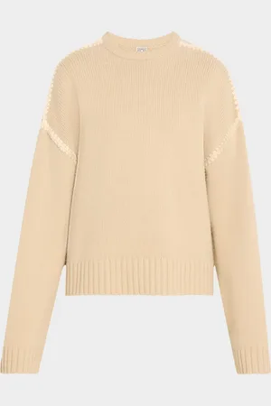 Totême Cashmere-Blend Knit Sweater with Embroidered Detail