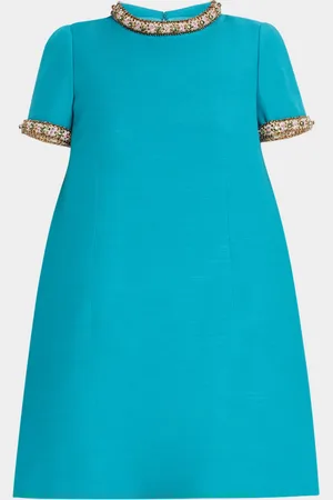 VALENTINO GARAVANI Crystal Short-Sleeve Mini Shift Dress