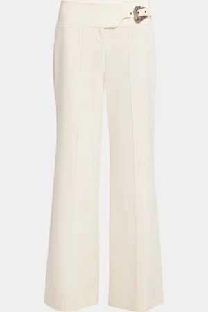 VERSACE Wide-Leg Buckle Pants