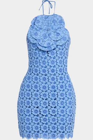 JOVANI Bodycon Floral Lace Halter Mini Dress