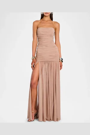 Retrofete Adele Ruched Strapless Maxi Dress
