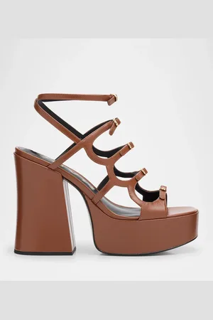 Marc Jacobs Kiki Leather Buckles Platform Sandals