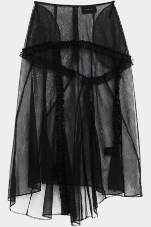 Simone Rocha Ruffle Paneled Sheer Midi Skirt