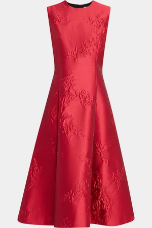 EMILIA WICKSTEAD Mara Floral Bubble Jacquard Sleeveless Midi Dress