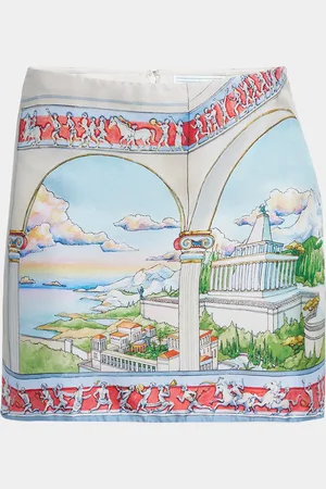 Casablanca Printed Silk Mini Skirt