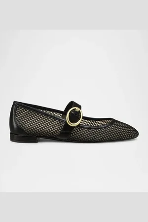 Stuart Weitzman Arabella Net Mary Jane Ballerina Flats