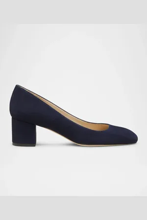 Stuart Weitzman Maeve Suede Block-Heel Pumps