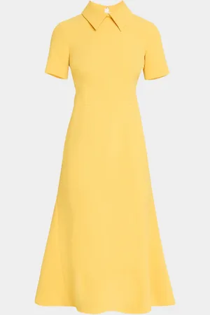 EMILIA WICKSTEAD Eman Collared Short-Sleeve Midi Dress