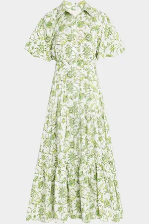 Cinq A Sept Maggio Ivy Paisley Puff-Sleeve Midi Dress