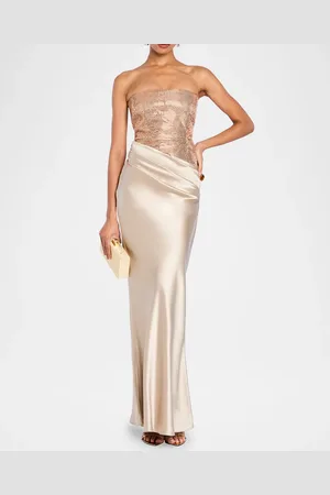 Retrofete Alexandra Strapless Sequin Draped Dress