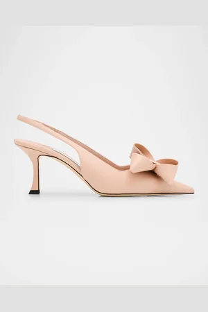 Jimmy Choo Staz Leather Bow Slingback Pumps