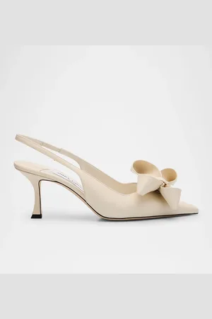 Jimmy Choo Staz Leather Bow Slingback Pumps