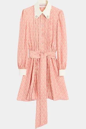VALENTINO GARAVANI Toute La V Twill Belted Mini Shirtdress
