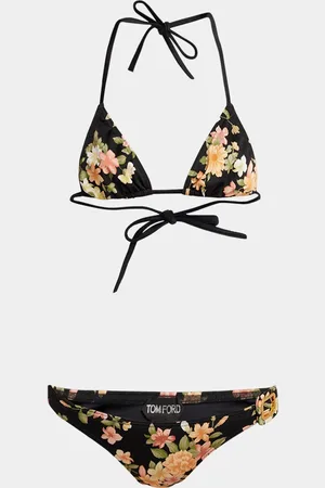 Tom Ford Floral-Print Buckle Triangle Bikini Set