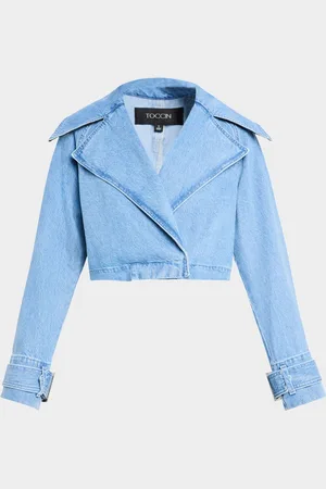 Toccin Tommy Cropped Denim Trench Coat