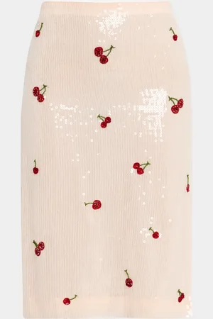 Des Phemmes Cherry Sequined Midi Skirt