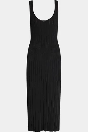 Toccin Joely Ribbed V-Neck Sleeveless Dress