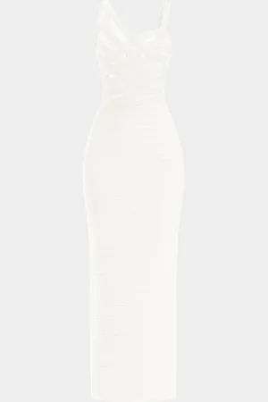 Hervé Léger Adeline Crossover Mesh Bandage Gown