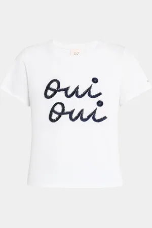 Cinq A Sept Fringe Oui Oui Shrunken T-Shirt