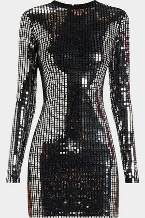 Le Superbe Disco Twiggy Sequined Long-Sleeve Mini Dress