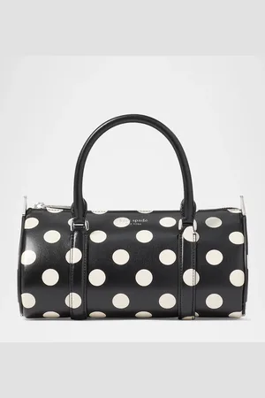 Kate Spade Spade icon small polka dot leather barrel top-handle bag