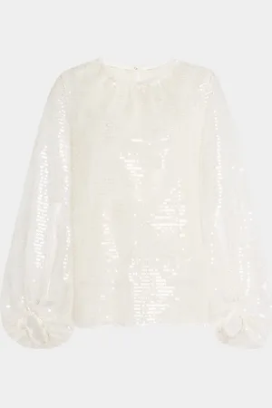 Le Superbe Sparkling Long-Sleeve Femme Blouse