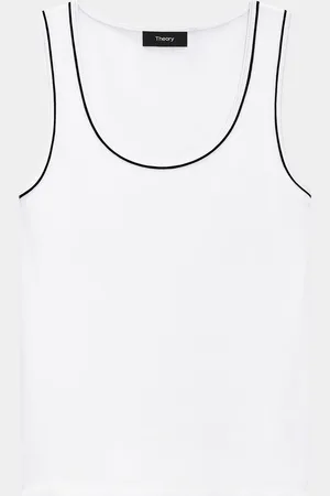 THEORY Ribbed Scoop-Neck Tank Top