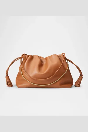 VERONICA BEARD Stash Ruched Leather Shoulder Bag
