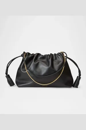 VERONICA BEARD Stash Ruched Leather Shoulder Bag