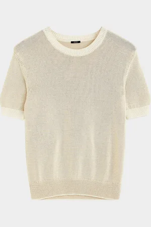 Joseph Crewneck Striped Knit Top