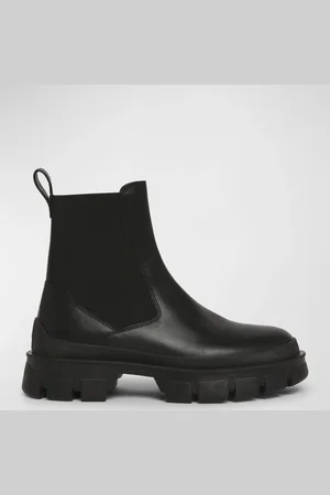 Moncler Hevea Leather Chelsea Ankle Booties