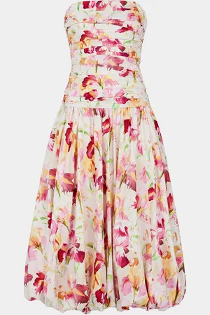 Nicholas Despina Strapless Pleated Bubble Midi Dress