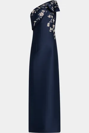 Sachin & Babi Olivia One-Shoulder Embellished Mikado Gown