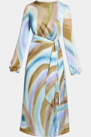 Santorelli Doria Abstract-Print Georgette Midi Dress